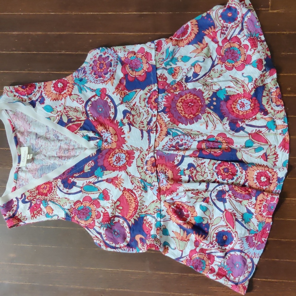 Anthropologie Deletta Floral Peplum Top